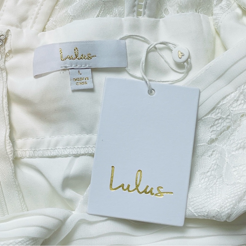 Lulus Gorgeous Forever Ivory Chiffon Lace Pleated Backless Maxi Dress - Picture 5 of 8